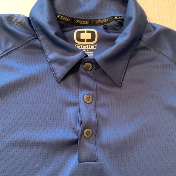 OGIO Mens Blue Polo Pullover Short Sleeve Shirt Size Medium - Picture 3 of 6